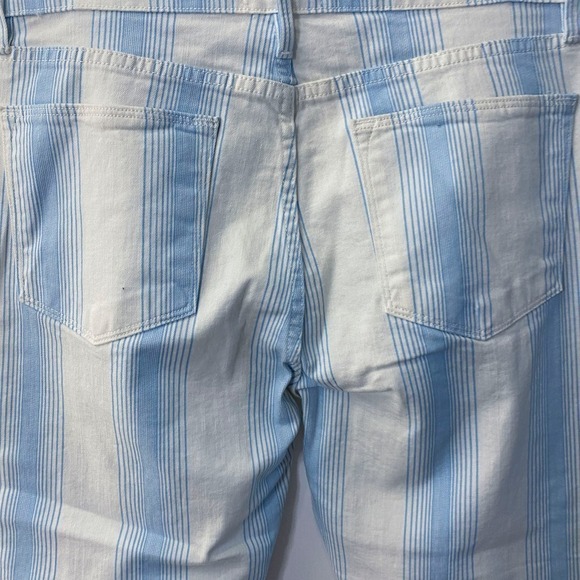 Frame le high ankle skinny crop White Blue ombre Stripe Skinny size 30 - Picture 5 of 11
